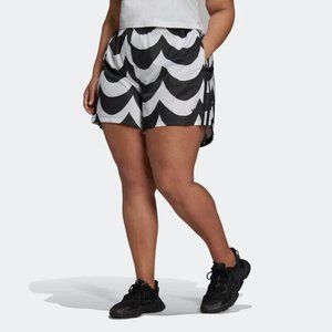 Adidas Originals Women's Black White MARIMEKKO SHORTS (PLUS SIZE) Size 3X H33537